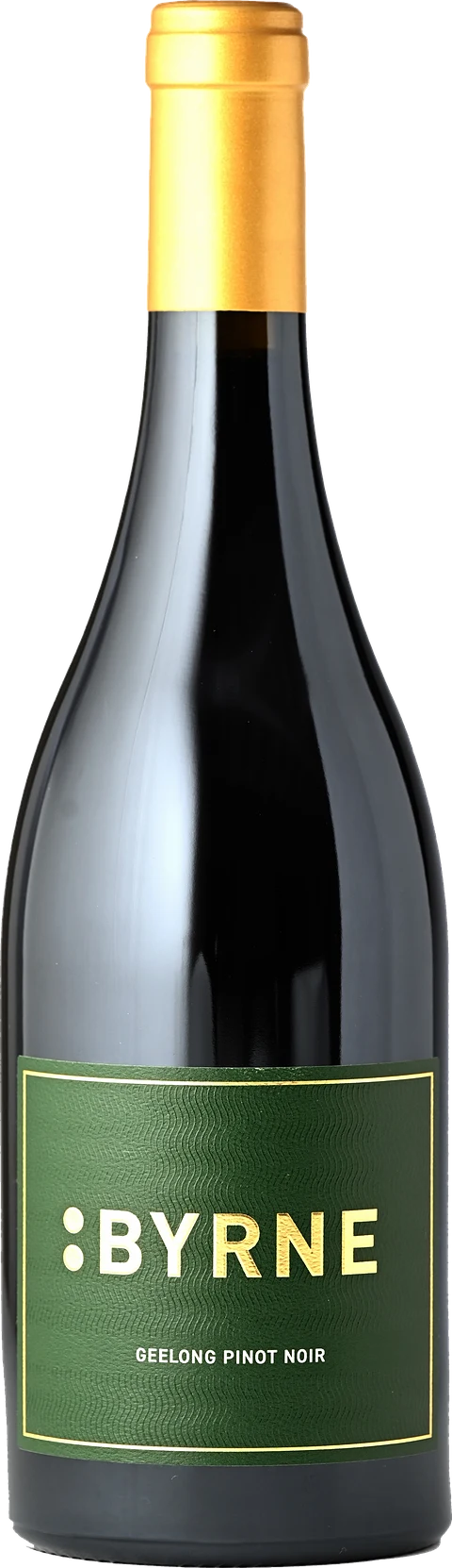 A bottle of Byrne Golden Geelong Pinot Noir.